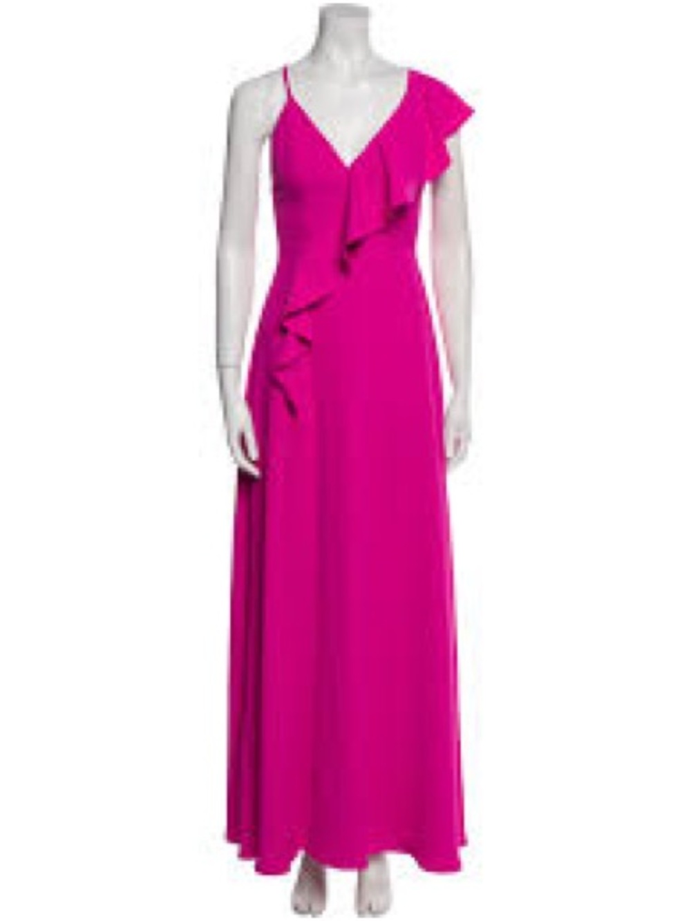 JAYGODFREY Fuchsia Ruffle-Trim Maxi‎ Dress